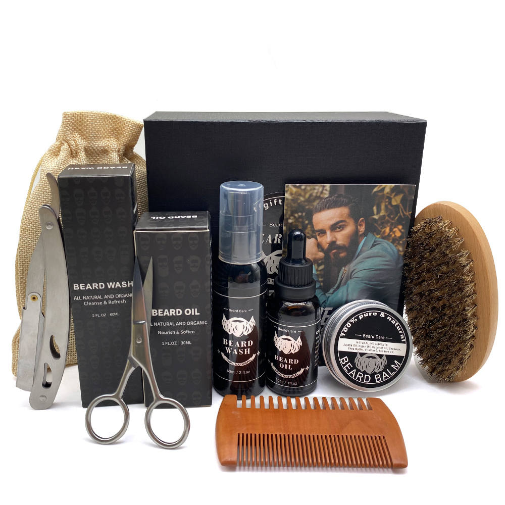 2024 Customized Men's Professional Organic Beard Care Kit Private Label Body Products