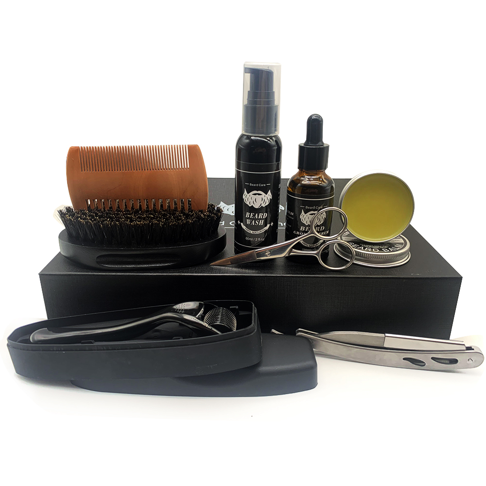 Men's Beard Grooming Kit 3pcs Beard Growth Kit With Beard Oil, Conditioner Wash And Balm