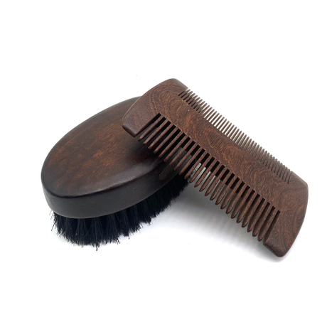 Fashion High Quality Cleaning Brush Black Boar Bristle Wood Beard Brush For Men