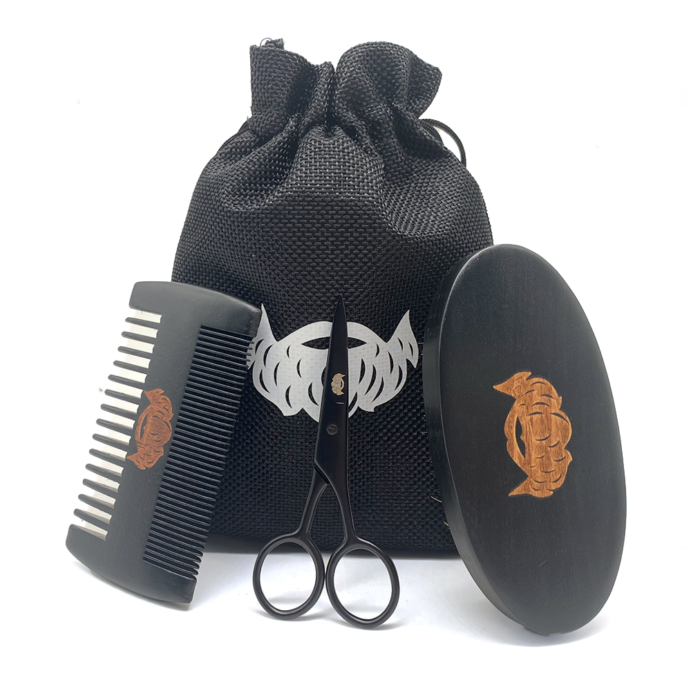 Wood Beard Comb Brush Custom Logo Beard Brush And Comb Set For Men 