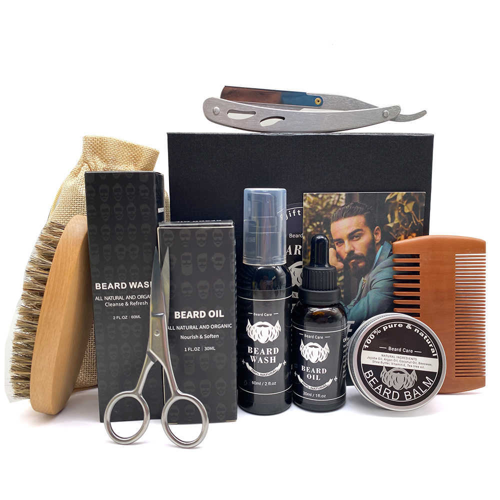 2024 Customized Men's Professional Organic Beard Care Kit Private Label Body Products